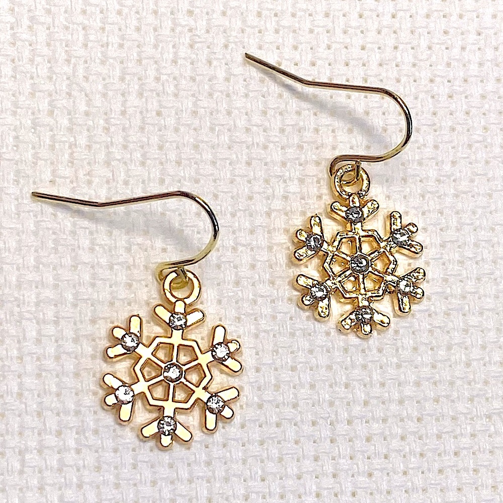 Sparkling Snowflake Earrings holiday Christmas - Picture 1 of 3